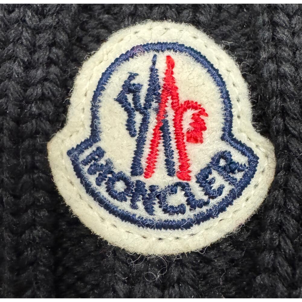 MONCLER Genuine Fox Fur Virgin Wool Beanie with Pom Pom Hat Quiet Luxury - Picture 3 of 6